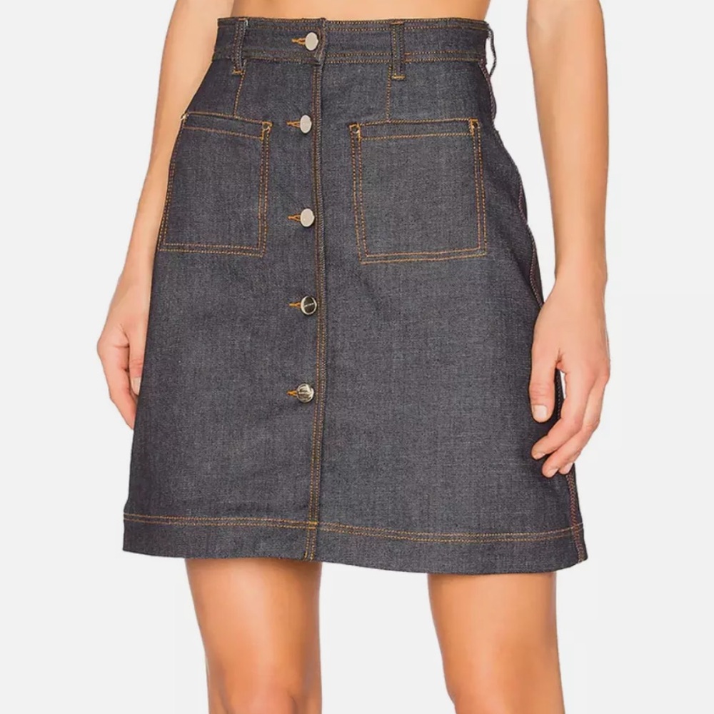 Carven Denim Button Mini Skirt Size 40